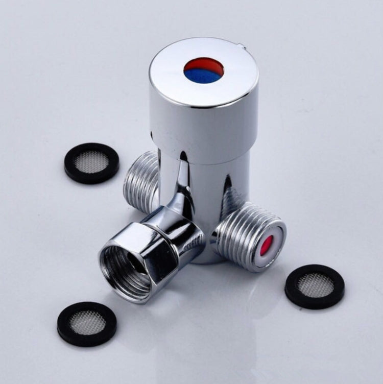 Brass Adjustable Temperature Three-way Valve Cold And Hot Water Mixing Switch Brass Induction Faucet - Faucets & Accessories by PMC TechLife | Online Shopping South Africa | PMC TechLife