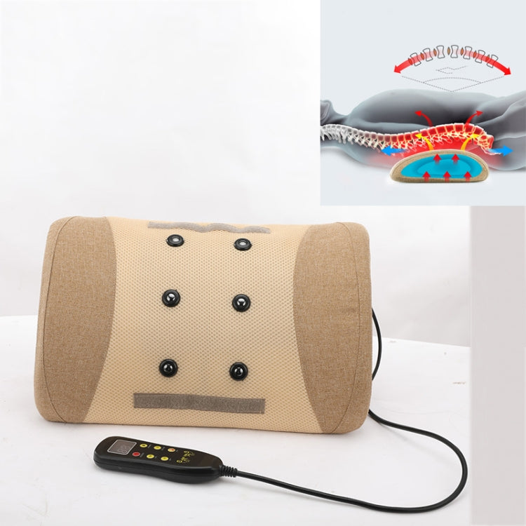 Heating Pulse Acupuncture Waist Massager Multifunctional Household Lumbar Disc Automatic Traction Device, Plug Type:US Plug(Brown) - free shipping - PMC TechLife - Order now!