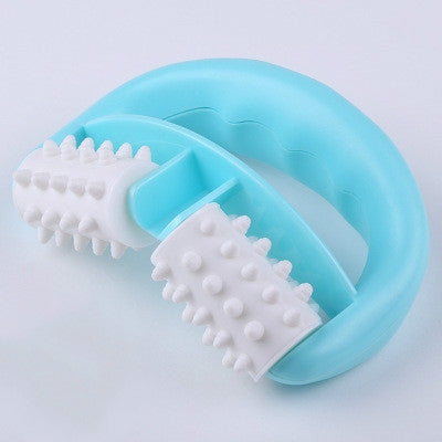 T9142 Plastic Manual Two-wheel Massager Round Handle Massager(Blue) - free shipping - PMC TechLife - Order now!