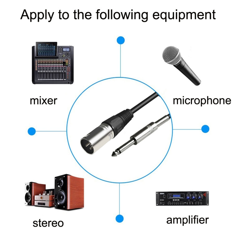 6.35mm Caron Male To XLR 2pin Balance Microphone Audio Cable Mixer Line, Size:10m - Microphone Audio Cable & Connector by PMC TechLife | Online Shopping South Africa | PMC TechLife | Buy Now Pay Later Mobicred