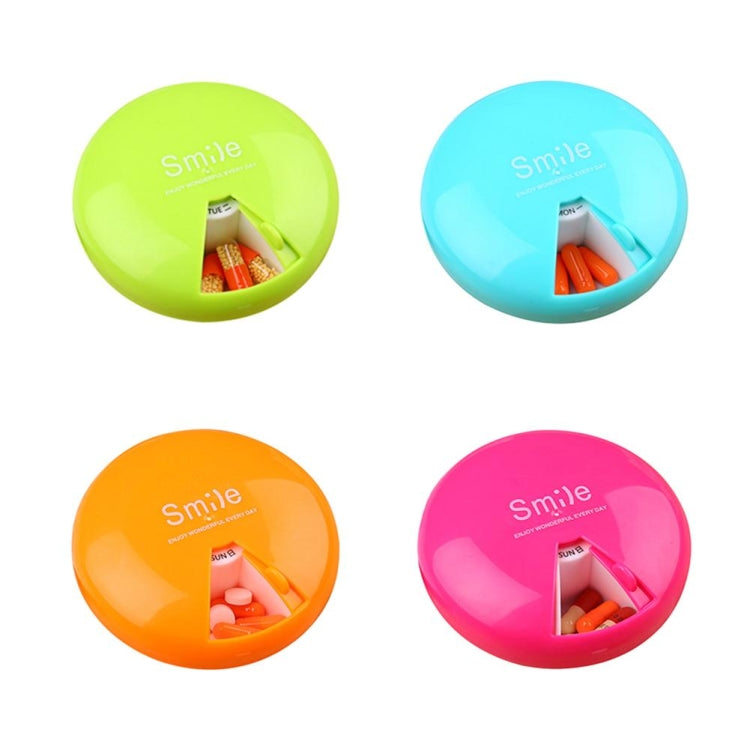 Portable 7 Days Drugs Pill Container Rotation Pillbox(Rose Red) - free shipping - PMC TechLife - Order now!