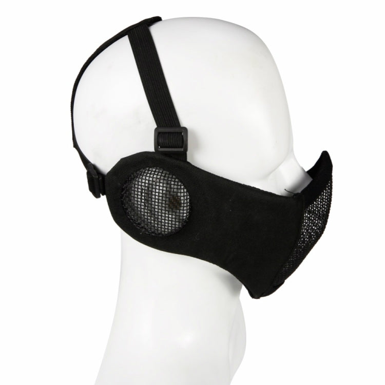 WoSporT Half Face Metal Net Field  Ear Protection Outdoor Cycling Steel Mask(Green) - Protective Helmet & Masks by PMC TechLife | Online Shopping South Africa | PMC TechLife | Buy Now Pay Later Mobicred