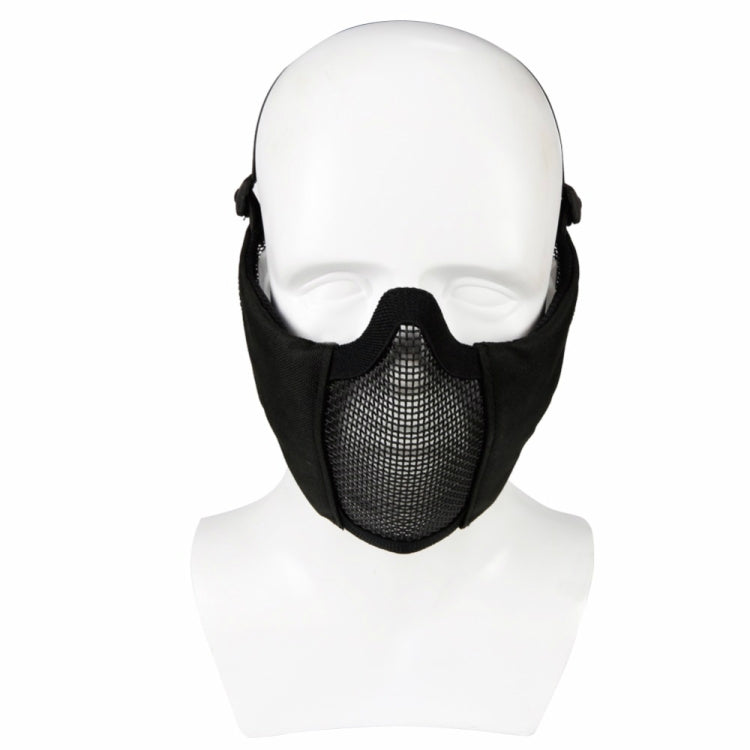 WoSporT Half Face Metal Net Field  Ear Protection Outdoor Cycling Steel Mask(Tan) - Protective Helmet & Masks by PMC TechLife | Online Shopping South Africa | PMC TechLife | Buy Now Pay Later Mobicred