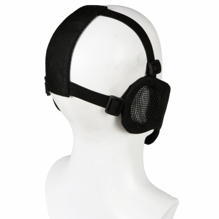 WoSporT Half Face Metal Net Field  Ear Protection Outdoor Cycling Steel Mask(Tan) - Protective Helmet & Masks by PMC TechLife | Online Shopping South Africa | PMC TechLife | Buy Now Pay Later Mobicred