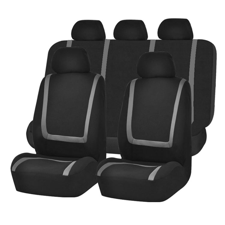 Universal Car Seat Cover Polyester Fabric Automobile Seat Covers Car Seat Cover Vehicle Seat Protector Interior Accessories 9pcs Set Black - Seat Accessories by PMC TechLife | Online Shopping South Africa | PMC TechLife | Buy Now Pay Later Mobicred