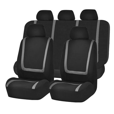 Universal Car Seat Cover Polyester Fabric Automobile Seat Covers Car Seat Cover Vehicle Seat Protector Interior Accessories 9pcs Set Gray - Seat Accessories by PMC TechLife | Online Shopping South Africa | PMC TechLife | Buy Now Pay Later Mobicred