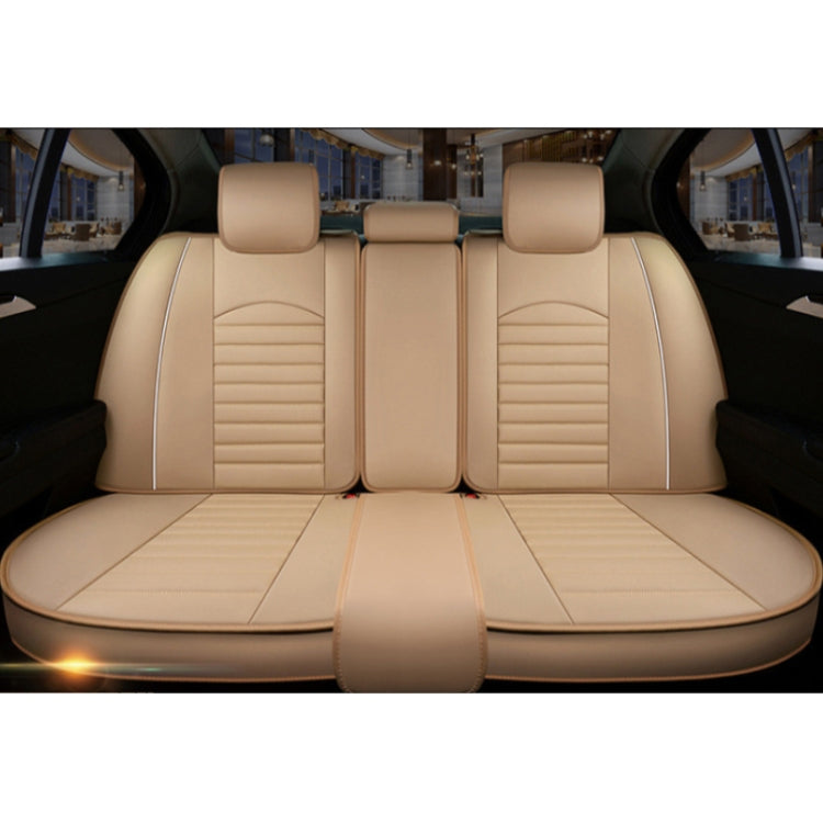 Universal PU Leather Car Seat Cover Beige - Seat Accessories by PMC TechLife | Online Shopping South Africa | PMC TechLife | Buy Now Pay Later Mobicred