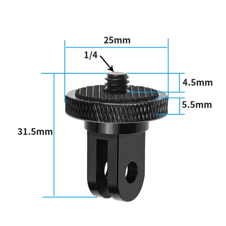 TELESIN Aluminum Alloy 1/4 Transfer Head Sports Camera Accessories For GoPro HERO11 Black / HERO9 Black / DJI Osmo Action 3 - Holder by PMC TechLife | Online Shopping South Africa | PMC TechLife | Buy Now Pay Later Mobicred