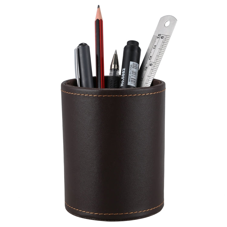 Faux Leather Leather Penholder Desk Supplies Organizer(Brown) - Pen Holder by PMC TechLife | Online Shopping South Africa | PMC TechLife | Buy Now Pay Later Mobicred