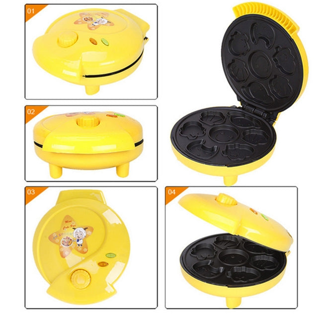 Household Cake Machine Mini Children Bread Machine Double-sided Heating Baking Machine UK Plug(Yellow) - free shipping - PMC TechLife - Order now!