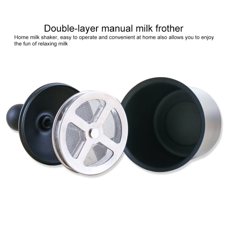 Pump Creamer Stainless Steel Double Mesh Manual Coffee Milk Foam Frothing Pitcher Froth Pump Foamer Cup, Capacity:800cc - free shipping - PMC TechLife - Order now!