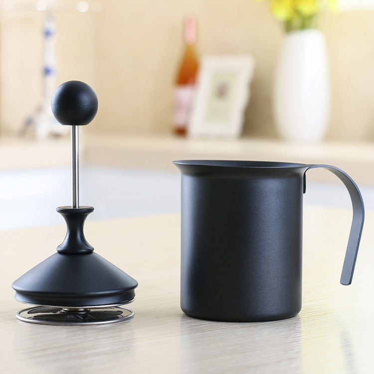 Pump Creamer Stainless Steel Double Mesh Manual Coffee Milk Foam Frothing Pitcher Froth Pump Foamer Cup, Capacity:800cc - free shipping - PMC TechLife - Order now!