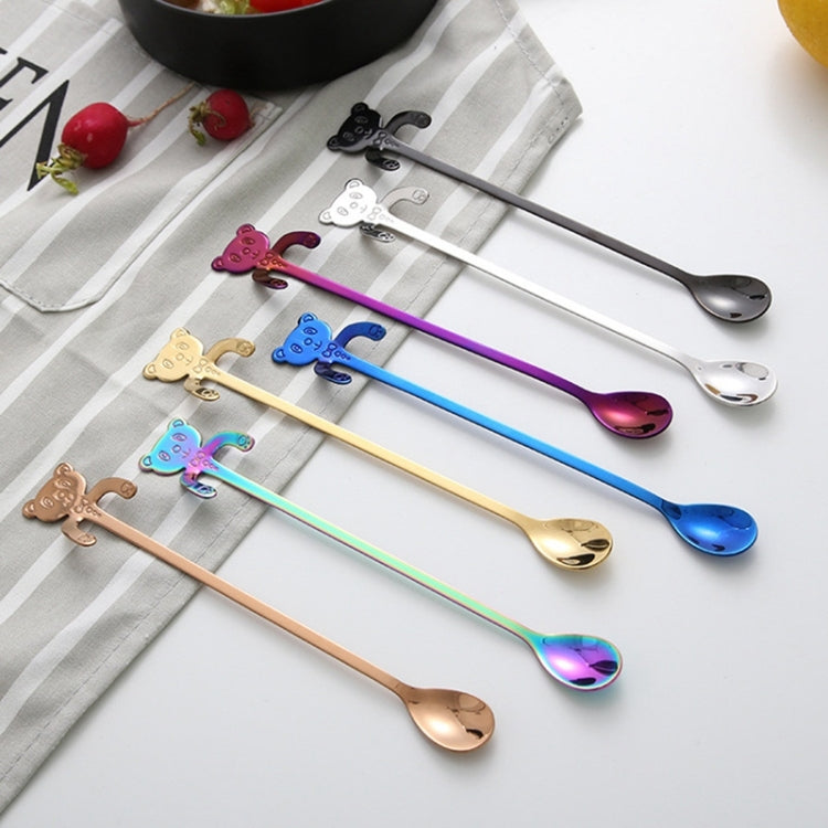 Cute Bear Spoon Long Handle Spoons Coffee Drinking Tools(Purple) - free shipping - PMC TechLife - Order now!