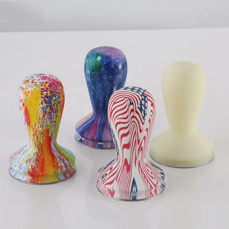 58mm Coffee Tamper Coloured Silicone Frosted Handle Coffee Hammer 304 Stainless Steel Powder Press Coffee Accessories Starry Sky - free shipping - PMC TechLife - Order now!