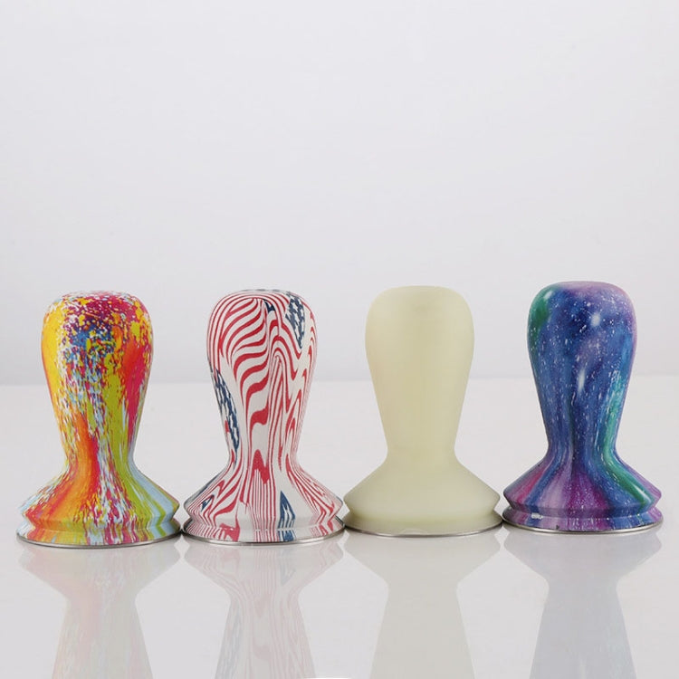 58mm Coffee Tamper Coloured Silicone Frosted Handle Coffee Hammer 304 Stainless Steel Powder Press Coffee Accessories Starry Sky - free shipping - PMC TechLife - Order now!