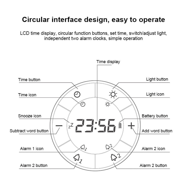 Simple Home Creative Multi-function Charging Stepless Dimming Alarm Clock Night Light(Pink) - Alarm Clocks by PMc TechLife | Online Shopping South Africa | PMc TechLife | Buy Now Pay Later Mobicred