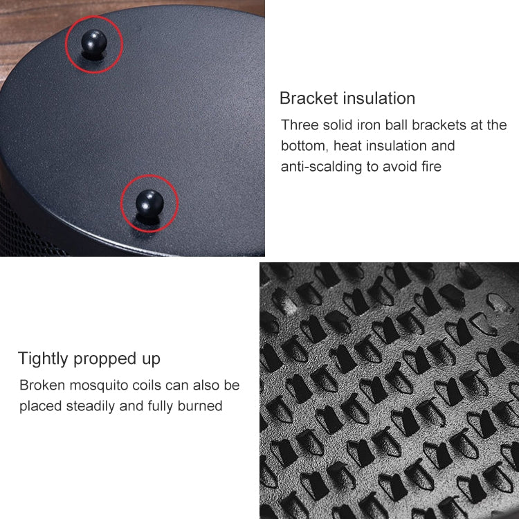 Outdoor Portable Multifunctional Hollow Fireproof Mosquito Coil Box with Lid(Black) - Mosquito Coil Tray by PMC TechLife | Online Shopping South Africa | PMC TechLife | Buy Now Pay Later Mobicred