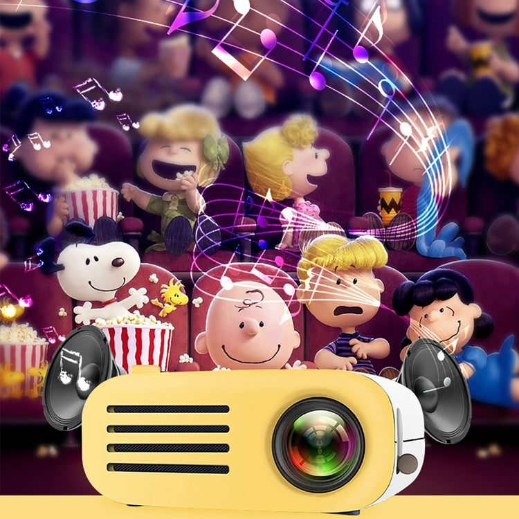 YG200 Portable LED Pocket Mini Projector AV SD HDMI Video Movie Game Home Theater Video Projector, US Plug(Yellow and White) - LED Projector by PMC TechLife | Online Shopping South Africa | PMC TechLife | Buy Now Pay Later Mobicred