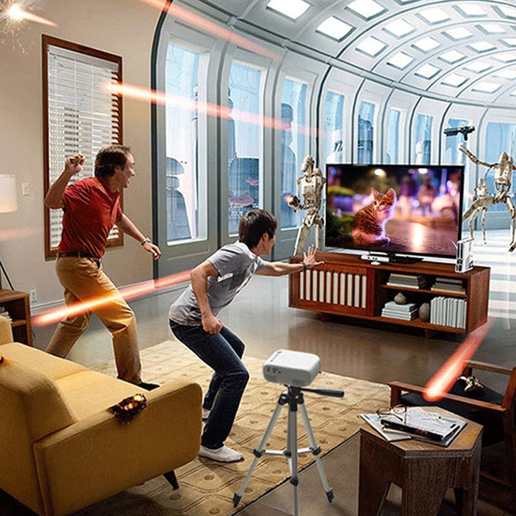 YG200 Portable LED Pocket Mini Projector AV SD HDMI Video Movie Game Home Theater Video Projector, US Plug(Yellow and White) - LED Projector by PMC TechLife | Online Shopping South Africa | PMC TechLife | Buy Now Pay Later Mobicred