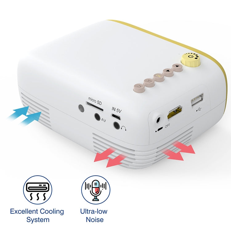 YG200 Portable LED Pocket Mini Projector AV SD HDMI Video Movie Game Home Theater Video Projector, US Plug(Yellow and White) - LED Projector by PMC TechLife | Online Shopping South Africa | PMC TechLife | Buy Now Pay Later Mobicred