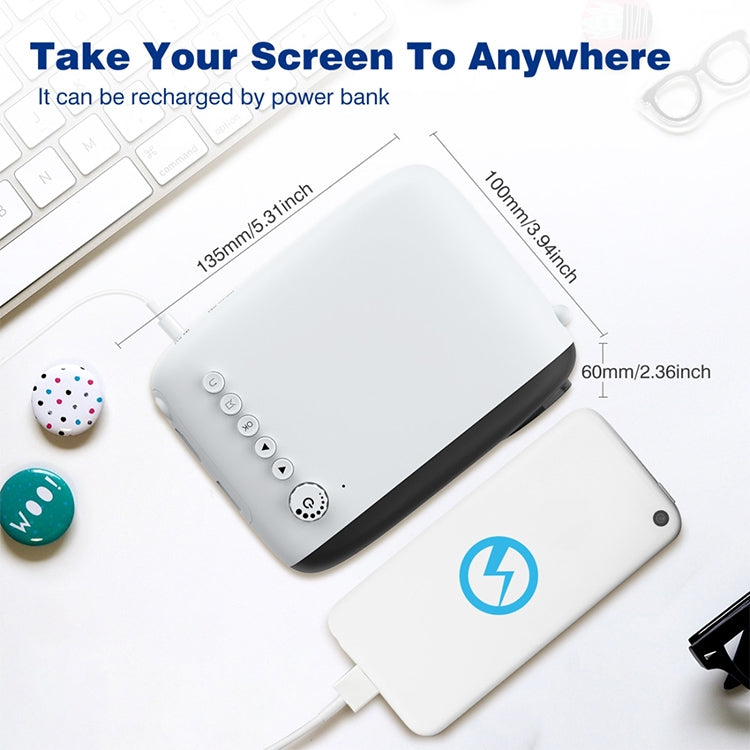 YG200 Portable LED Pocket Mini Projector AV SD HDMI Video Movie Game Home Theater Video Projector, US Plug(Yellow and White) - LED Projector by PMC TechLife | Online Shopping South Africa | PMC TechLife | Buy Now Pay Later Mobicred