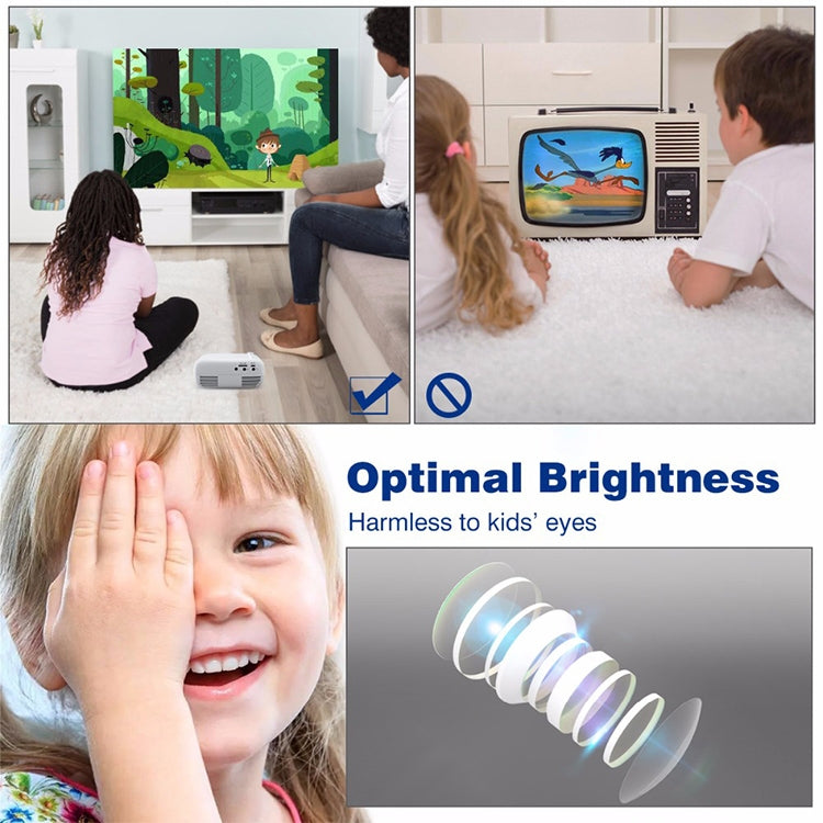 YG200 Portable LED Pocket Mini Projector AV SD HDMI Video Movie Game Home Theater Video Projector, US Plug(Yellow and White) - LED Projector by PMC TechLife | Online Shopping South Africa | PMC TechLife | Buy Now Pay Later Mobicred