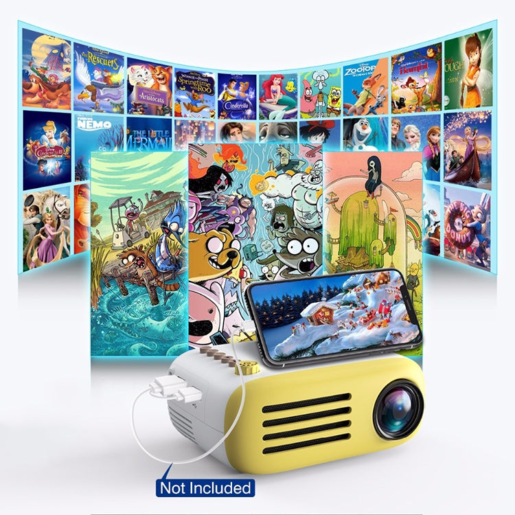 YG200 Portable LED Pocket Mini Projector AV SD HDMI Video Movie Game Home Theater Video Projector, US Plug(Yellow and White) - LED Projector by PMC TechLife | Online Shopping South Africa | PMC TechLife | Buy Now Pay Later Mobicred