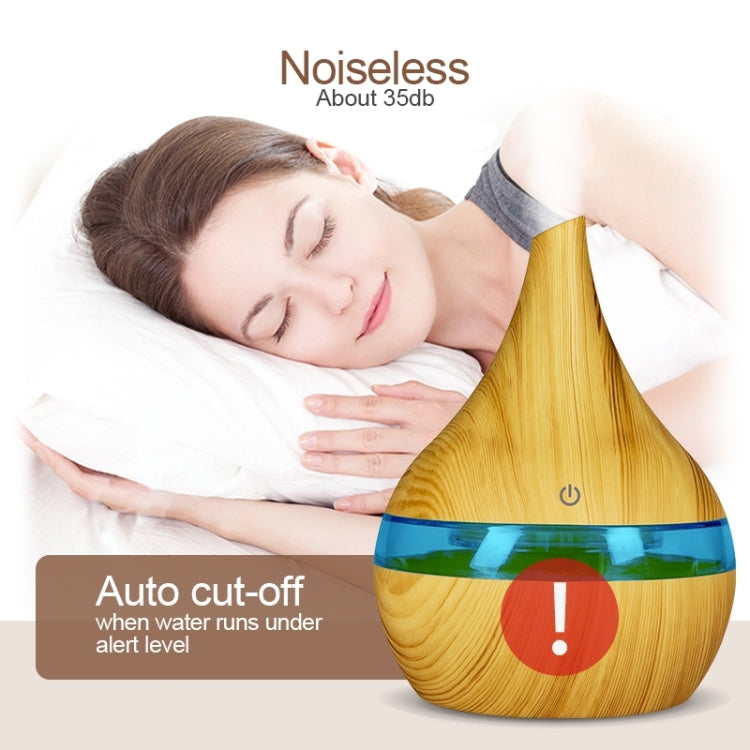 300ml USB Electric Aroma Air Diffuser Wood Ultrasonic Air Humidifier Essential Oil Aromatherapy Cool Mist Maker(Flat Mouth Deep Wood Grain) - free shipping - PMC TechLife - Order now!