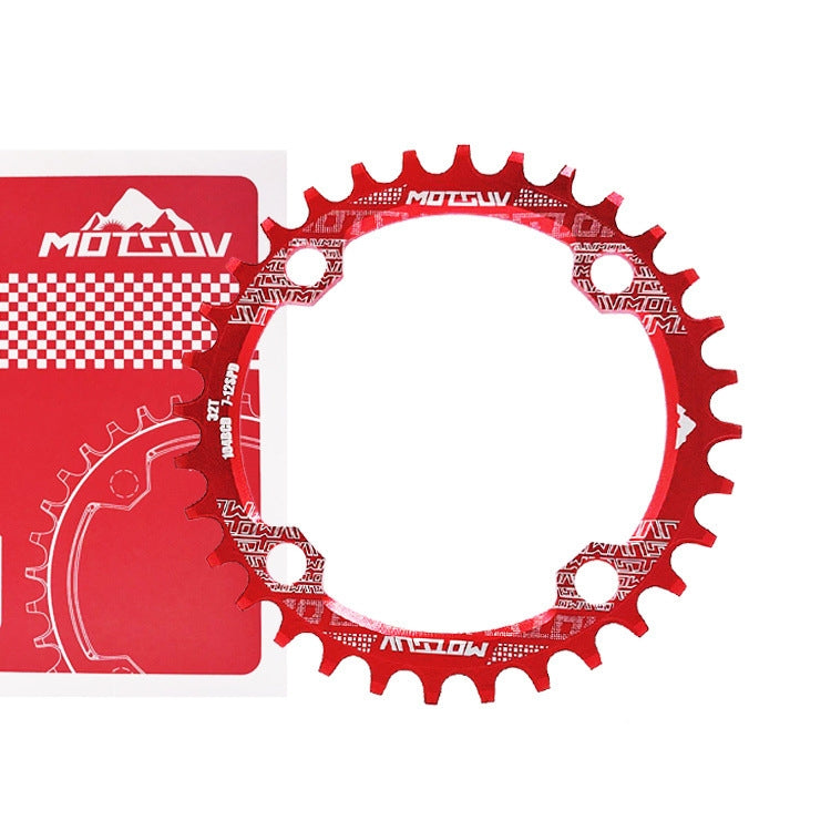MOTSUV Narrow Wide Chainring MTB  Bicycle 104BCD Tooth Plate Parts(Red) - Bicycle Brake Parts by MOTSUV | Online Shopping South Africa | PMC TechLife | Buy Now Pay Later Mobicred