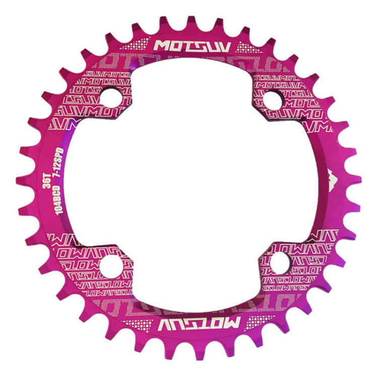 MOTSUV Narrow Wide Chainring MTB  Bicycle 104BCD Tooth Plate Parts(Purple) - Bicycle Brake Parts by MOTSUV | Online Shopping South Africa | PMC TechLife | Buy Now Pay Later Mobicred