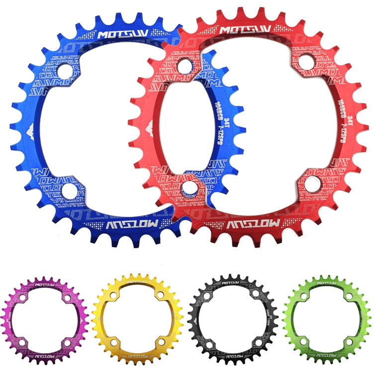 MOTSUV Narrow Wide Chainring MTB  Bicycle 104BCD Tooth Plate Parts(Green) - Bicycle Brake Parts by MOTSUV | Online Shopping South Africa | PMC TechLife | Buy Now Pay Later Mobicred