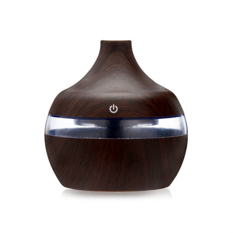 300ML Waterdrop Shape USB Wood Grain Aromatherapy Air Purifier Mute Humidifier, Color: Deep Wood Grain - free shipping - PMC TechLife - Order now!