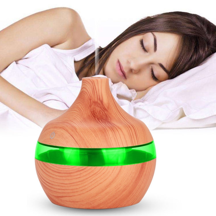 300ML Waterdrop Shape USB Wood Grain Aromatherapy Air Purifier Mute Humidifier, Color: Deep Wood Grain - free shipping - PMC TechLife - Order now!