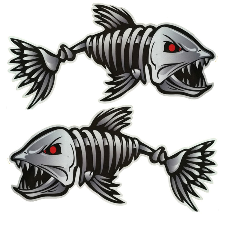 10 PCS Horror Skeleton Shark Fishing Daren Cover Scratch Reflective Waterproof Personality Body Sticker 25*13cm - free shipping - PMC TechLife - Order now!