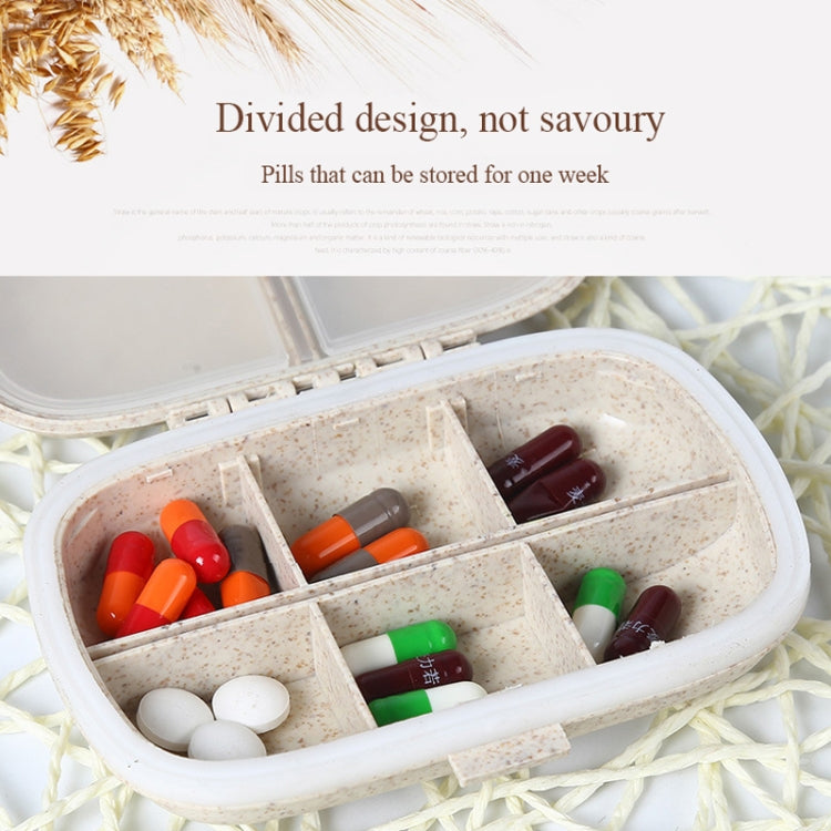 3 PCS 8-Grid Double-layer Portable Mini Straw Pill Storage Box(Wheat Green) - free shipping - PMC TechLife - Order now!