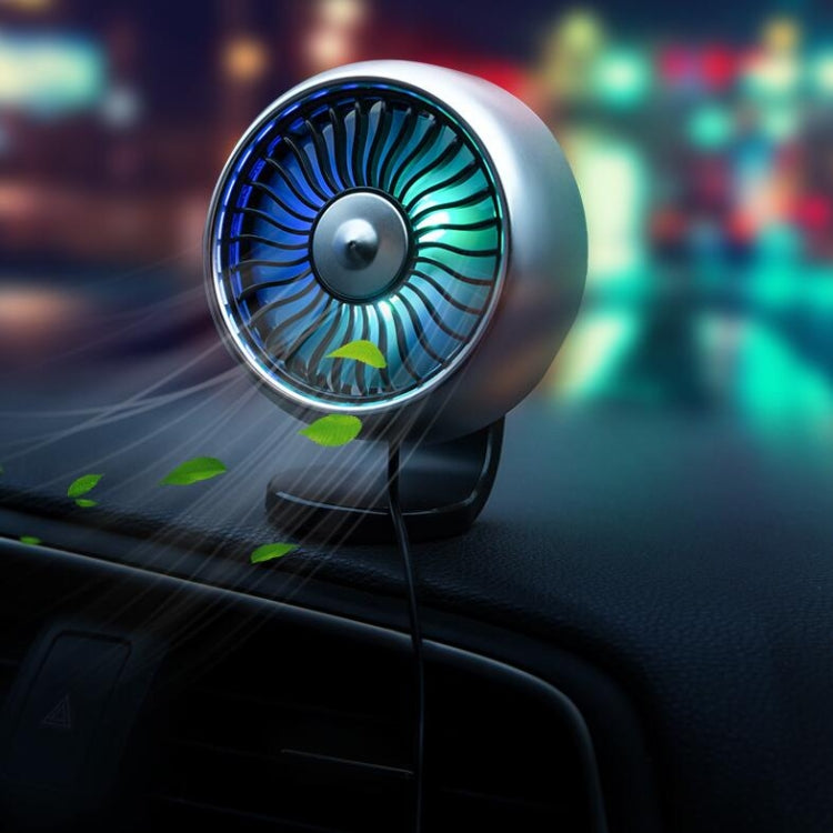 Automobile Multi-function Electric Fan Car Air Outlet USB Interface Mini Fan(Silver) - free shipping - PMC TechLife - Order now!