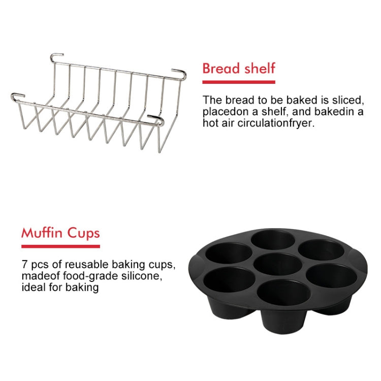 9 inch 12 in 1 Baking Grill Fryer Pan Air Fryer Accessories for 5.3QT-6.8QTup - free shipping - PMC TechLife - Order now!