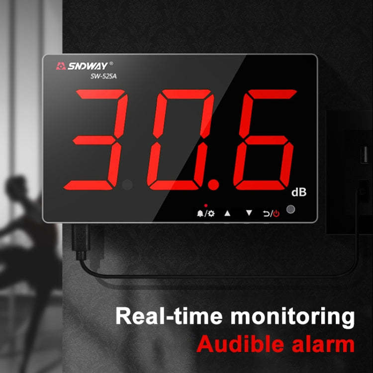 SNDWAY SW525A Wall-mounted 30-130dB Large Screen Digital Display Noise Decibel Monitoring Testers - free shipping - PMC Jewellery - Order now!