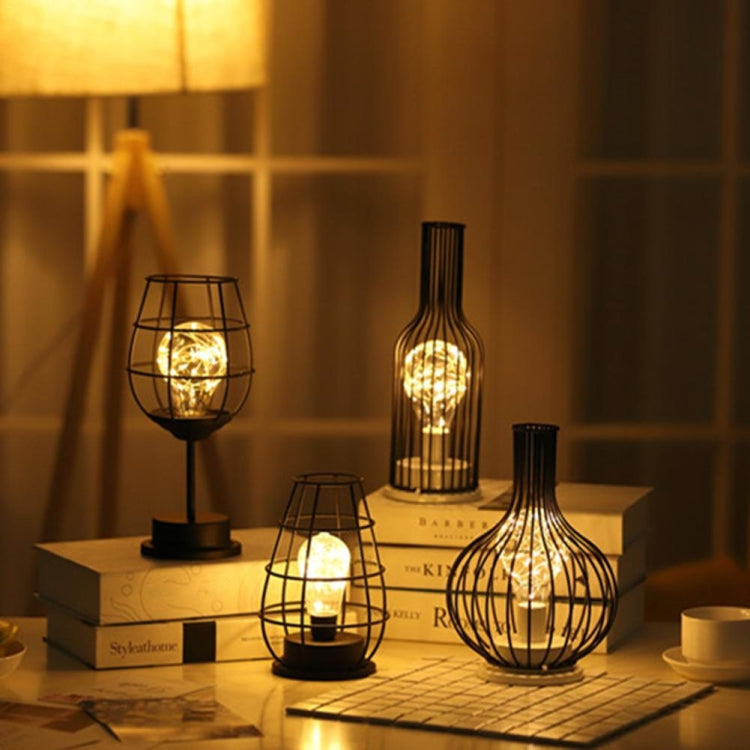 Retro Classic Iron Art LED Table Lamp Reading Lamp Night Light Bedroom Lamp Desk Lighting Home Decoration, Lampshade Style:Red Wine Glass - Night Lights by PMC TechLife | Online Shopping South Africa | PMC TechLife | Buy Now Pay Later Mobicred