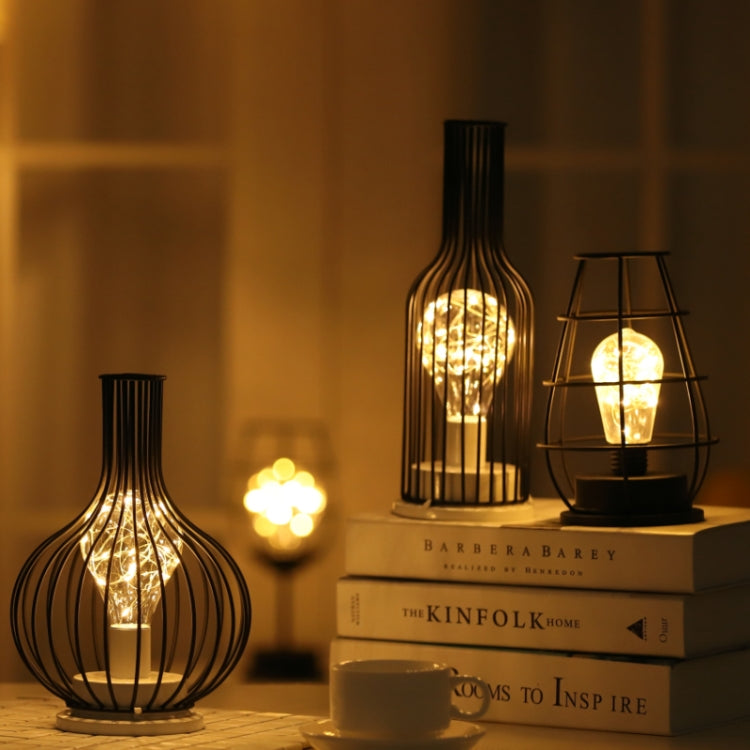 Retro Classic Iron Art LED Table Lamp Reading Lamp Night Light Bedroom Lamp Desk Lighting Home Decoration, Lampshade Style:Red Wine Bottle - Night Lights by PMC TechLife | Online Shopping South Africa | PMC TechLife | Buy Now Pay Later Mobicred
