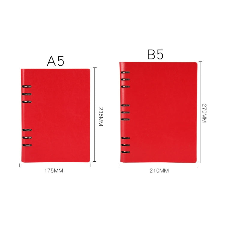 Business Notepad Loose Leaf Replaceable Inner Notebook Thickened Diary Book, Color:A5 Red - free shipping - PMc TechLife - Order now!