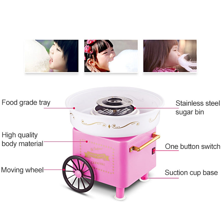 Retro Trolley Mini Cotton Candy Machine, Specification:British Regulations 220 V(Pink) - free shipping - PMC TechLife - Order now!
