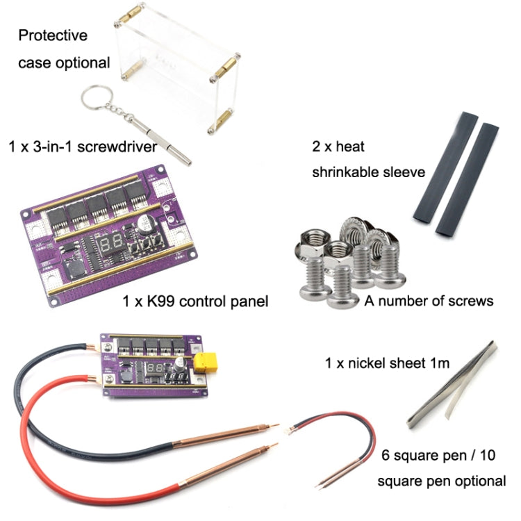 Model Airplane Battery Version 12V Digital Display DIY Battery Spot Welding Machine Pen Control, Style:10 Square Pen - Others by PMC TechLife | Online Shopping South Africa | PMC TechLife | Buy Now Pay Later Mobicred