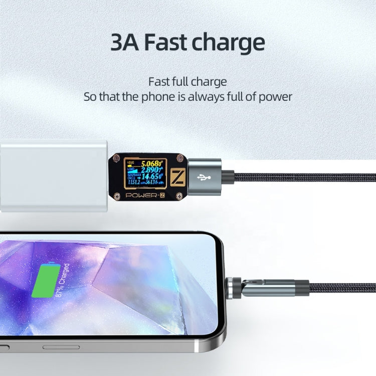 CC57 540 Degrees Rotary Magnetic Fast Charging Data Cable, Cable Length:1m(Black) - free shipping - PMC TechLife - Order now!