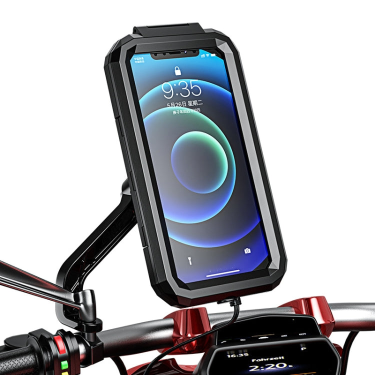 Kewig Bicycle Motorcycle Rearview Mirror Waterproof Box Touch Screen Phone Holder(Large) - free shipping - PMC TechLife - Order now!