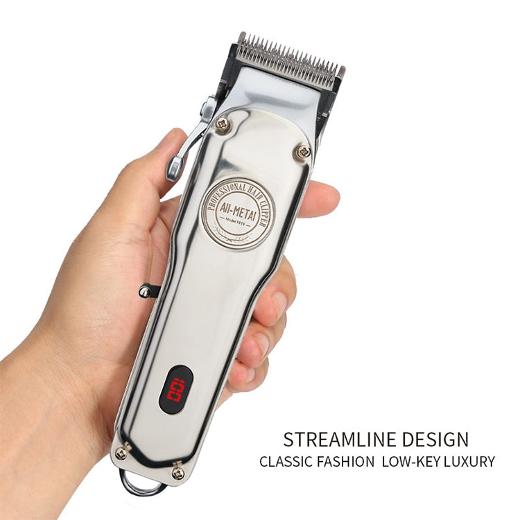 Retro Oil Head Electric Pusher Strong Power Electric Fader LCD Digital Display Rechargeable Hair Clipper(US Plug) - free shipping - PMC TechLife - Order now!