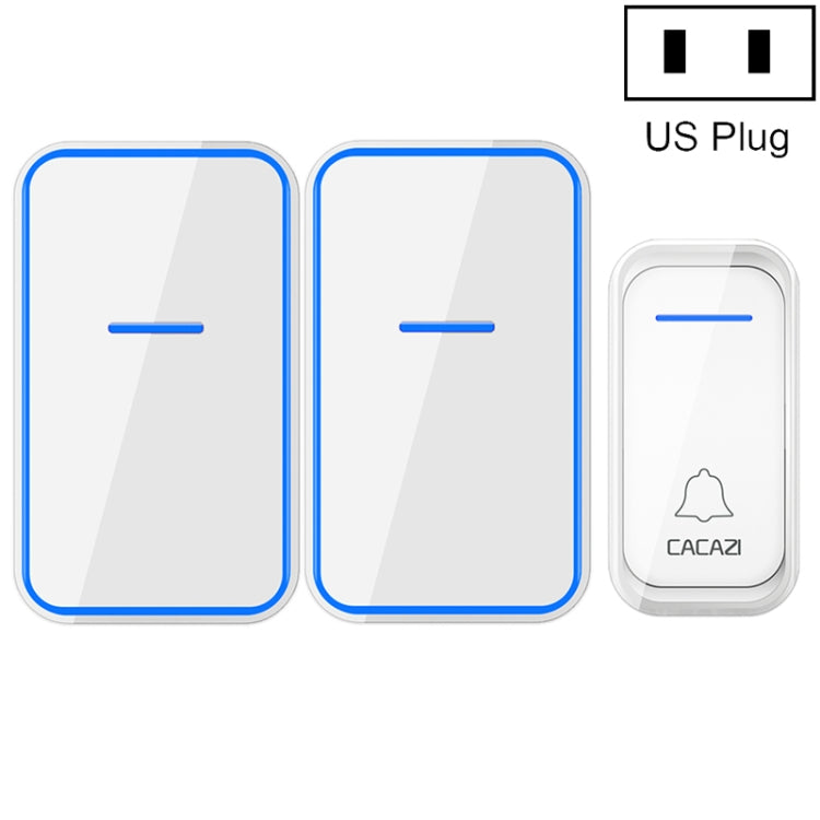 CACAZI A68-2 One to Two Wireless Remote Control Electronic Doorbell Home Smart Digital Wireless Doorbell, Style:US Plug(White) - free shipping - PMC TechLife - Order now!