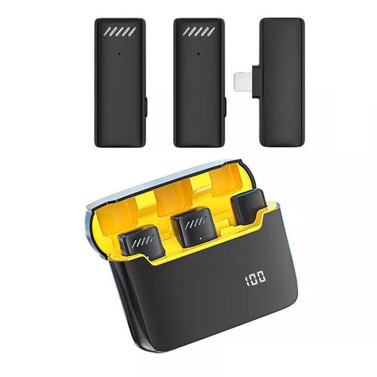 S13 One To Two Yellow Case USB-C/Type-C Interface Wireless Lavalier Noise Canceling Microphone with Charging Case - Microphone by PMC TechLife | Online Shopping South Africa | PMC TechLife | Buy Now Pay Later Mobicred