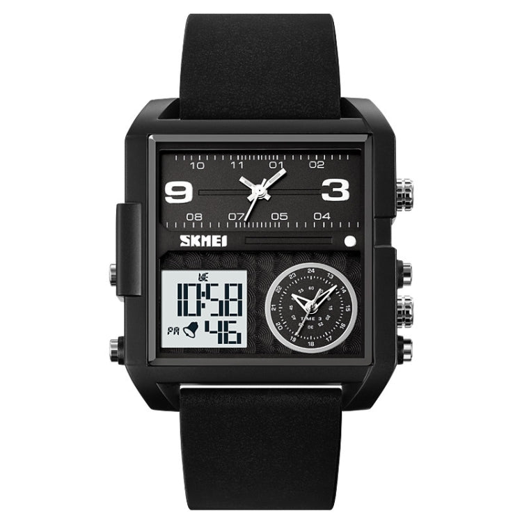 SKMEI 2021 Square Large Dial Triple Movement Men Sports Watch(Black White Machine) - free shipping - PMC TechLife - Order now!