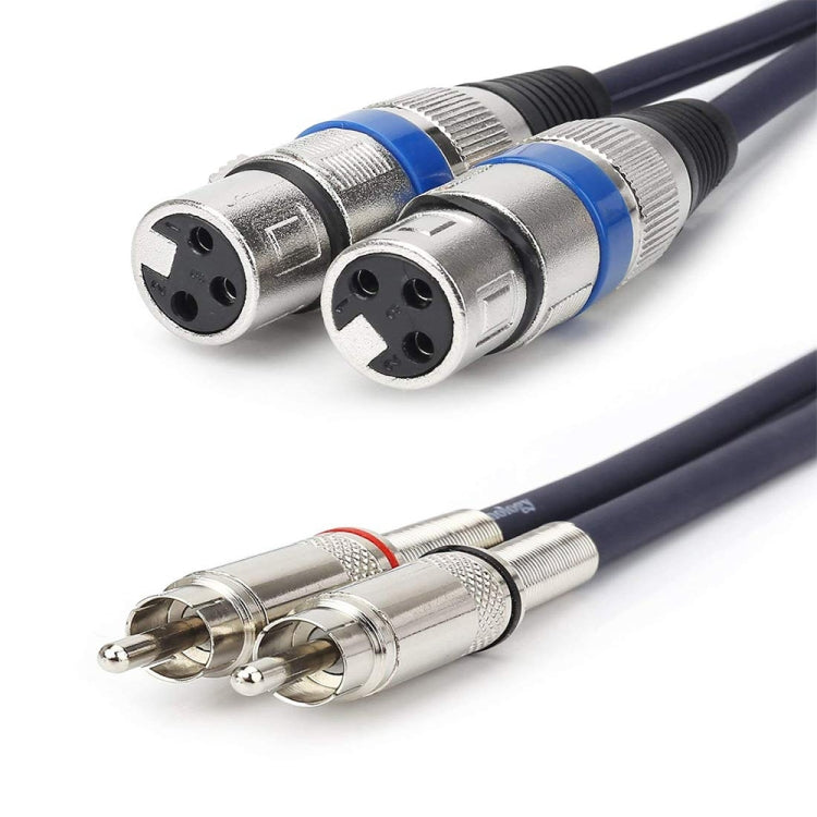 2RCA Male 2XLR Caron Female Speaker Audio Balance Cable, Length:10m - Microphone Audio Cable & Connector by PMC TechLife | Online Shopping South Africa | PMC TechLife | Buy Now Pay Later Mobicred